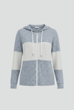 Seren - Ribbed Colour-Block Zip Hoodie