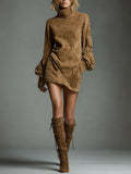 Iona - Oversized Faux Suede Mini Dress