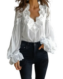 Rosamund - Romantic Lace Trim Blouse