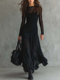 Isobel - Sheer Sleeve Flowing Maxi Dress