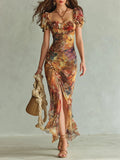 Serena - Painterly Print Maxi Dress
