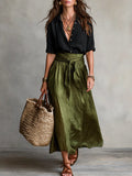 Imogen - Two-Piece Shirt And Midi Skirt Set