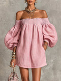 Ottilie - Off-Shoulder Puff Sleeve Mini Dress