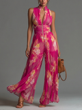 Margot - Fuchsia Floral Wide-Leg Jumpsuit
