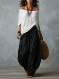 Vivienne - Off-Shoulder Top And Wide-Leg Trousers Set