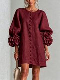 Cordelia - Rosette Cuff Mini Dress