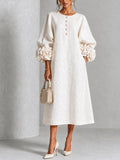 Romilly - Floral-Cuff Buttoned Midi Dress