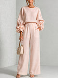 Primrose - Floral Cuff Two-Piece Trouser Set