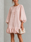 Bryony - Textured Puff Sleeve Mini Dress