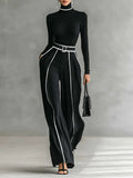 Eloise - Contrast Trim Two-Piece Trouser Set