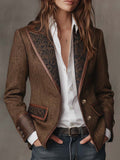 Esme - Structured Herringbone Panel Blazer