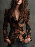 Olympia - Bronze Floral Tailored Blazer