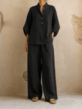 Willow - Relaxed Batwing Top And Wide-Leg Trouser Set