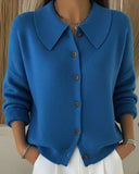 Tilly - Collared Button-Front Knit Cardigan