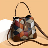 Arabella - Geometric Patchwork Bucket Bag