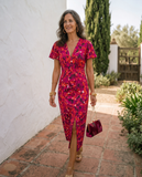 WANDA | MIDI DRESS WITH PUFF SLEEVES