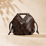 Margot - Woven Vegan Leather Top Handle Bag