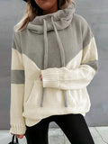 Aoife - Colour Block Hooded Knit Jumper