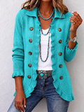 Tessa - Turquoise Ruffle Knit Cardigan