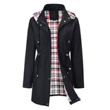 Bryony - Hooded Check-Lined Rain Jacket