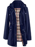 Imogen - Hooded Rain Jacket With Check Lining