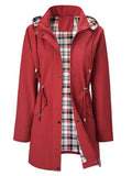 Clara - Hooded Check-Lined Rain Jacket