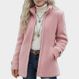 Faye - Textured Teddy Zip-Up Jacket