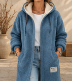 Freya - Hooded Longline Teddy Jacket