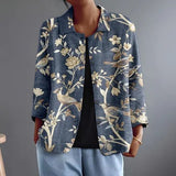 Daphne - Bird Print Open Shirt