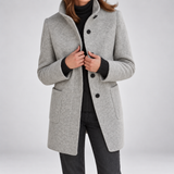 Saskia - Stand Collar Button Coat