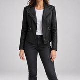 Octavia - Faux Leather Biker Jacket