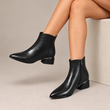Rosamund - Pointed Toe Low Heel Ankle Boots