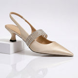 Rowan - Crystal Strap Kitten Heels