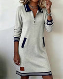 Lottie - Half-Zip Collared Jumper Dress