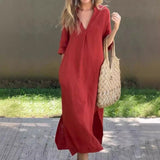 Vianne - Relaxed V-Neck Maxi Dress