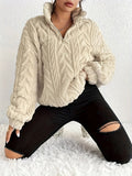 Bryony - Soft Textured Half-Zip Jumper