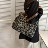 Tabitha - Leopard Print Woven Tote Bag
