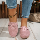 Eliza - Faux Suede Whipstitch Loafers