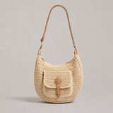 Flora - Woven Crescent Shoulder Bag