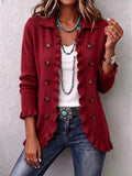 Daphne - Ruffled Button-Front Knit Cardigan