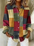 Ophelia - Vintage Patchwork Button Front Blouse