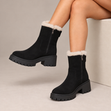 Winnie - Faux Suede Platform Ankle Boots