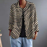 Beatrice - Curved Stripe Relaxed Blouse