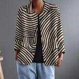 Iona - Curved Stripe Relaxed Shirt