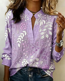 Primrose - Botanical Print Lilac Blouse