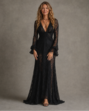 Esme - Plunging Lace Maxi Dress