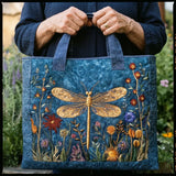 Hazel - Quilted Dragonfly Tote Bag