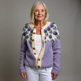 Iona - Floral Yoke Knitted Cardigan
