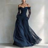 Francesca - Off-Shoulder Pleated Evening Gown
