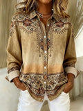 Bryony - Vintage Floral Button-Front Blouse